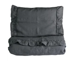 NG Baby Mood Volang Påslakanset Linne Graphite Grey 80x70
