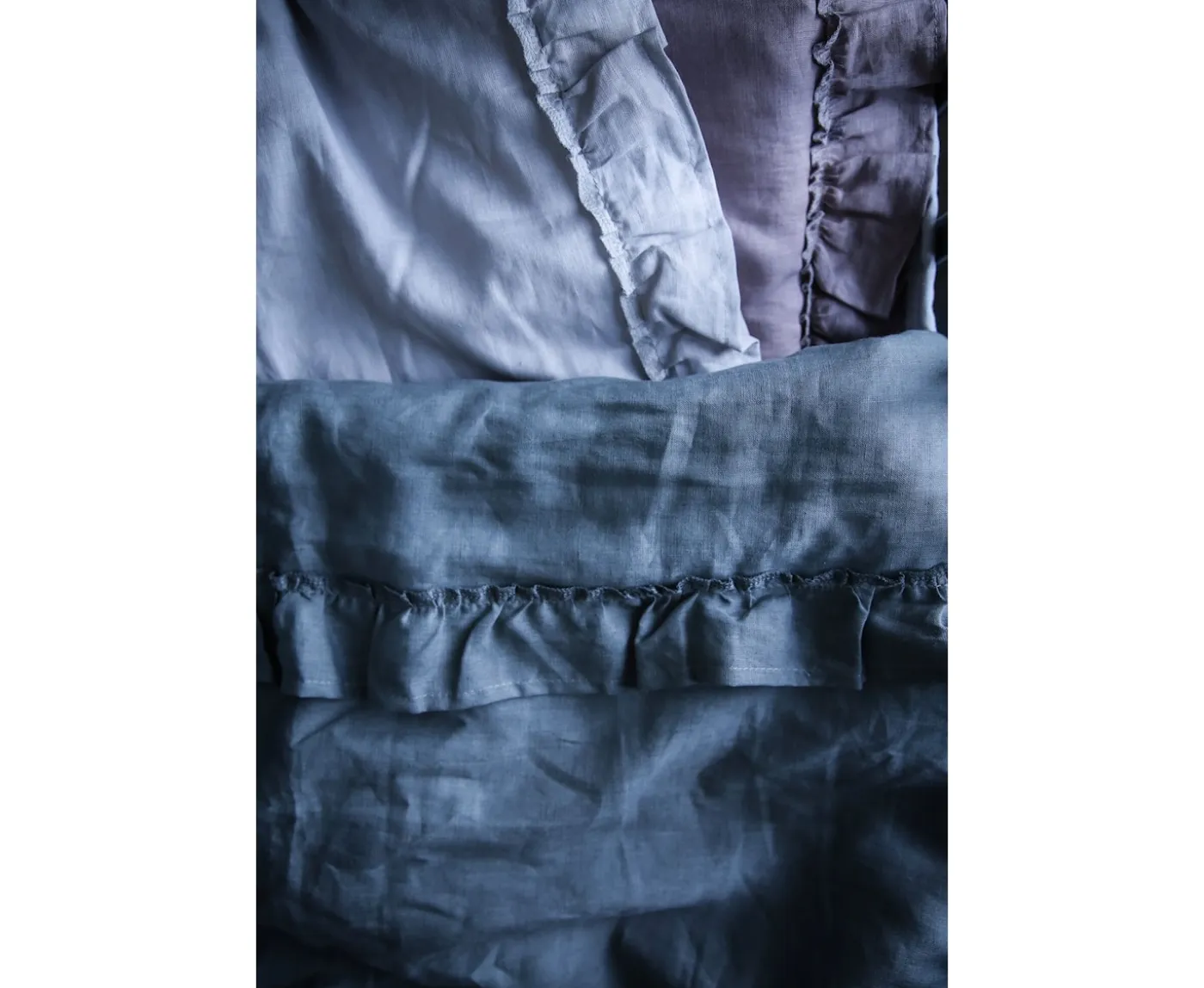 NG Baby Mood Volang Påslakanset Linne Graphite Grey 80x70