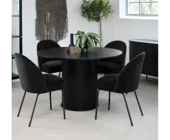 Nordic Home Dara Matbord Ek Black Ø120