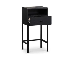 Nordic Home Ezra Sängbord Svartbetsad Ek 70cm