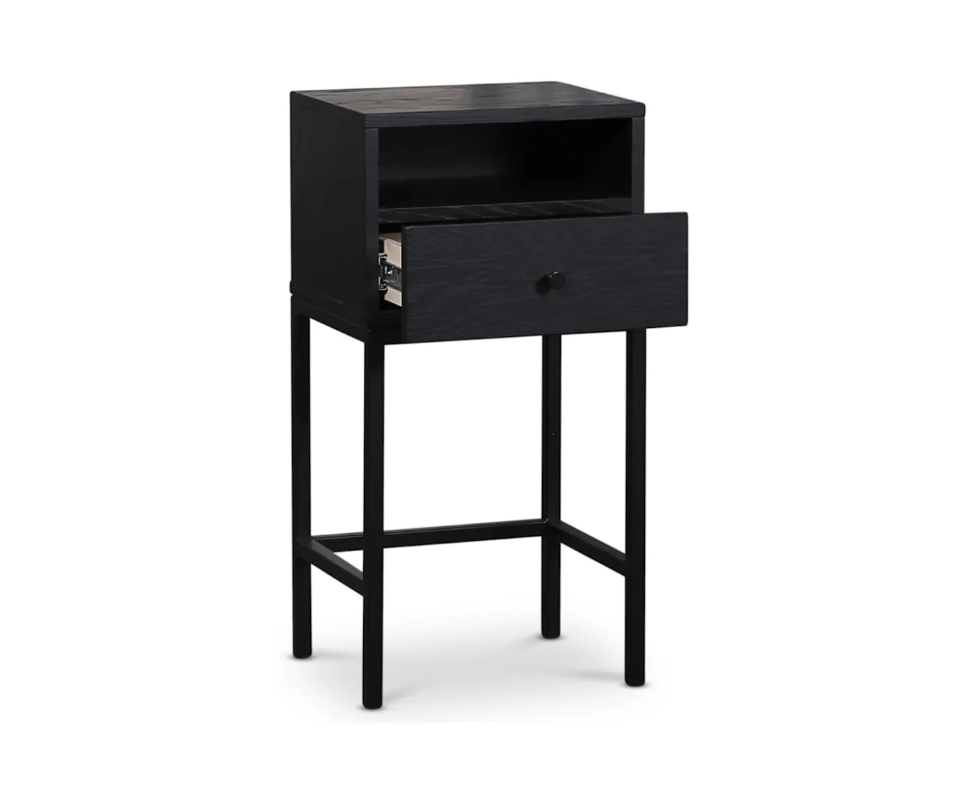 Nordic Home Ezra Sängbord Svartbetsad Ek 70cm
