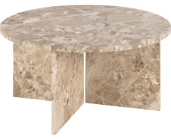 Nordic Home Ilex Soffbord Beige Marmor Ø90