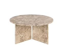 Nordic Home Ilex Soffbord Beige Marmor Ø90