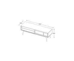 Nordic Home Sofia TV-Bänk Natural Oak 150cm