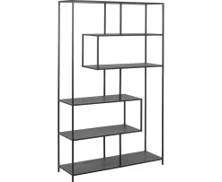 Nordic Home Vilma Asymmetrisk Bokhylla Svart 185x114cm