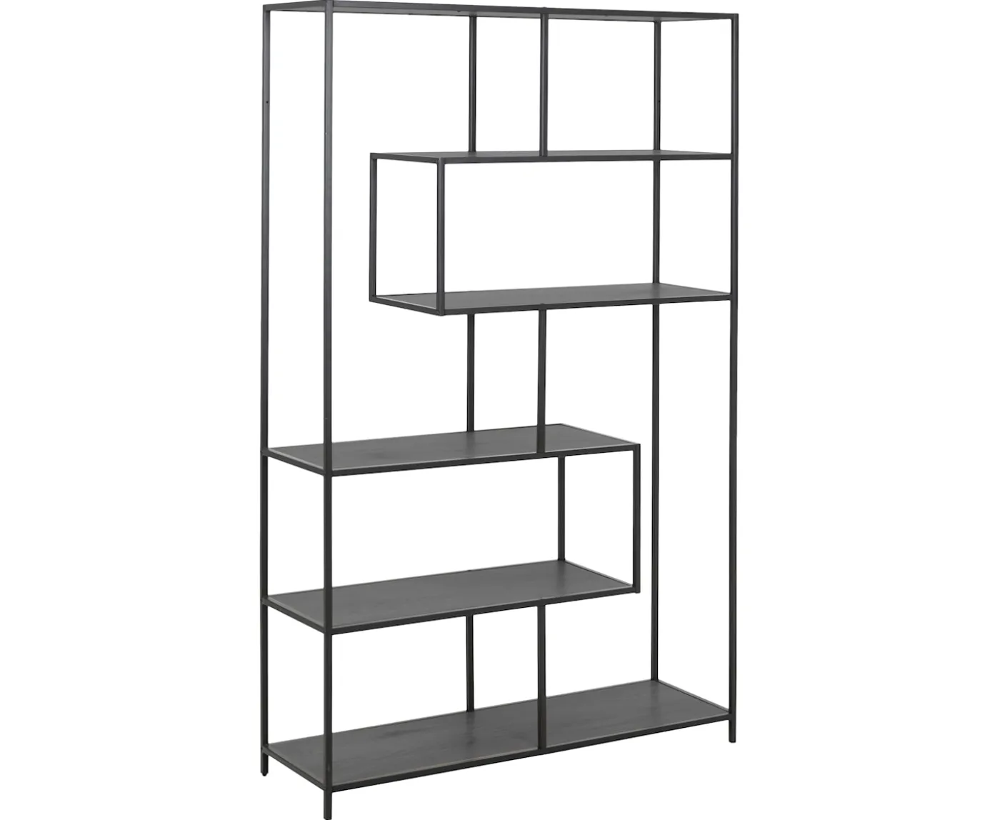 Nordic Home Vilma Asymmetrisk Bokhylla Svart 185x114cm
