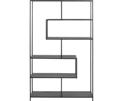Nordic Home Vilma Asymmetrisk Bokhylla Svart 185x114cm