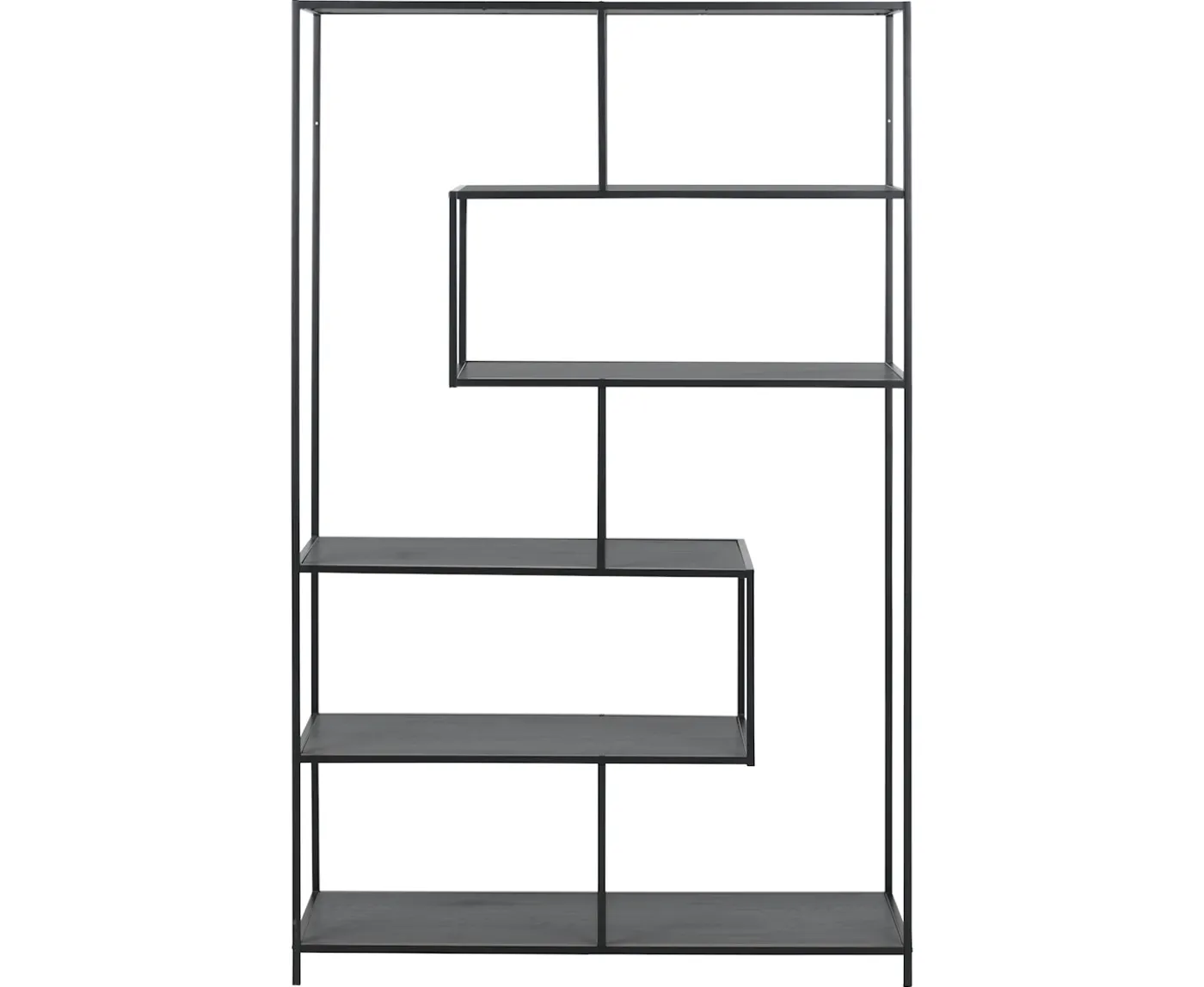 Nordic Home Vilma Asymmetrisk Bokhylla Svart 185x114cm