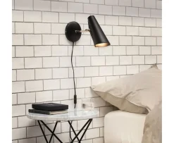 Northern Birdy Short Vägglampa Black/Brass