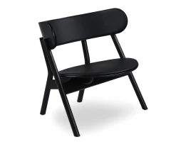 Northern Oaki Loungestol Black Leather/Black Oak