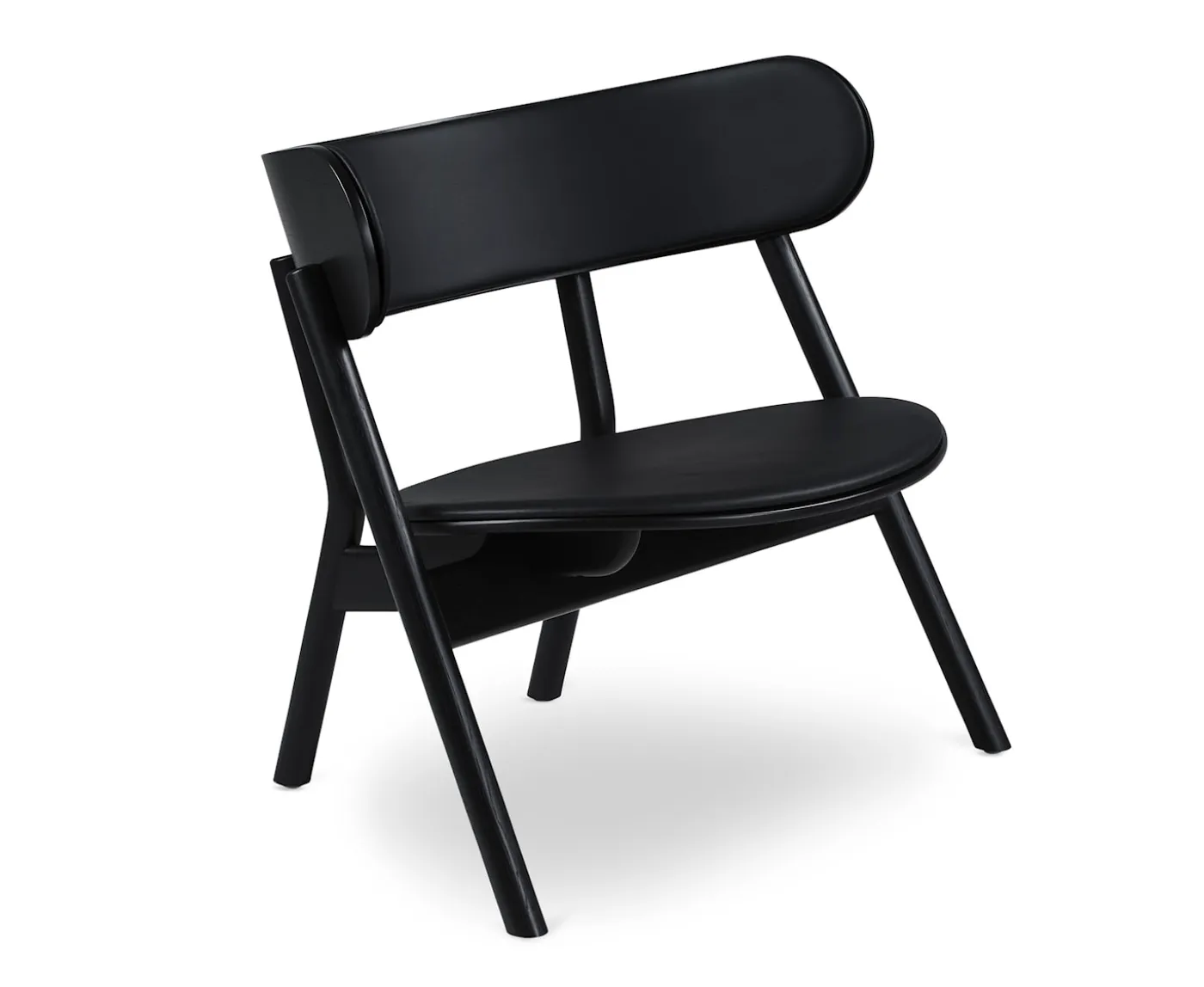 Northern Oaki Loungestol Black Leather/Black Oak