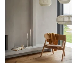 Northern Oaki Loungestol Brown Leather/Light Oil Oak