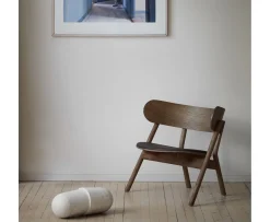 Northern Oaki Loungestol Brown Leather/Smoked Oak