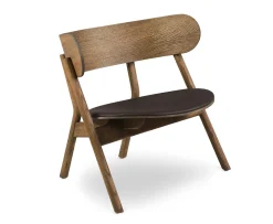 Northern Oaki Loungestol Brown Leather/Smoked Oak