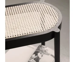 Northern Pal Bänk Black Painted Oak/Light Mesh 80cm
