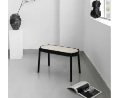 Northern Pal Bänk Black Painted Oak/Light Mesh 80cm