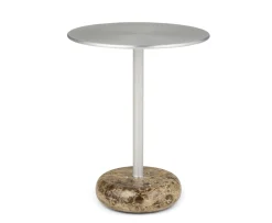 Northern Ton side Sidobord Brown Marble/Aluminium Large