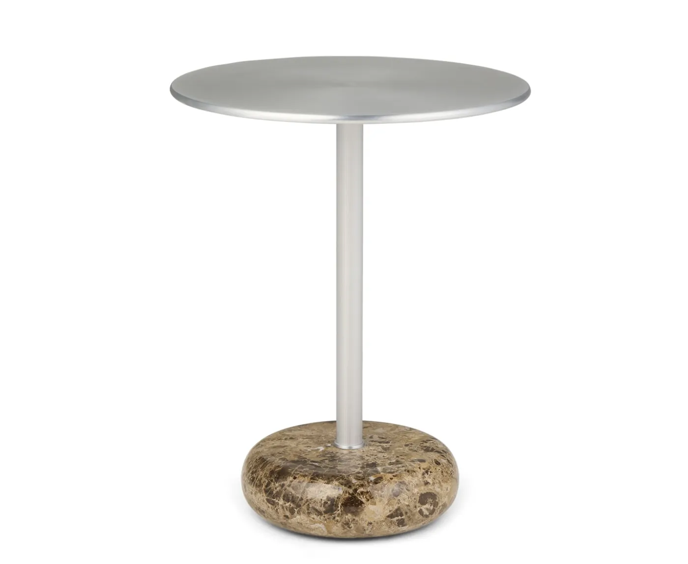 Northern Ton side Sidobord Brown Marble/Aluminium Large