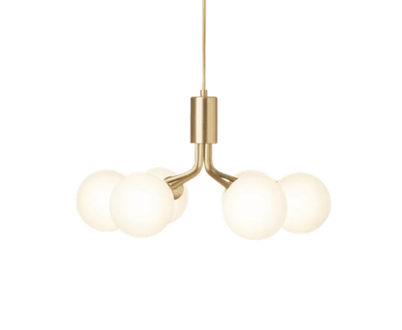 Nuura Apiales 6 Taklampa Brushed Brass/Opal
