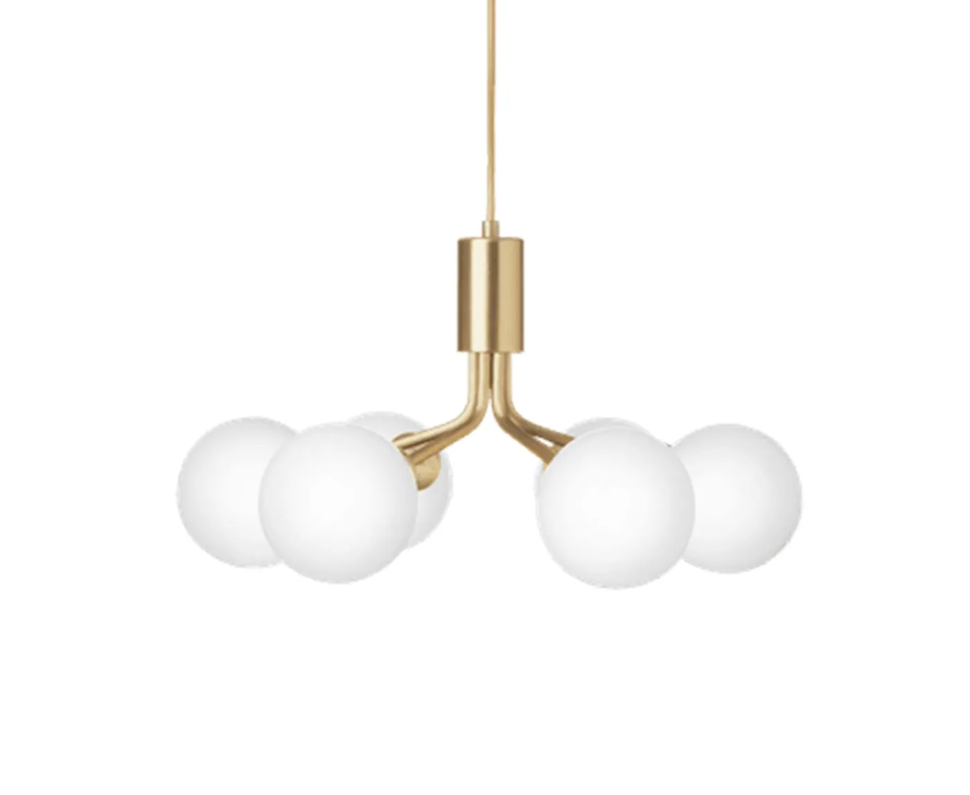 Nuura Apiales 6 Taklampa Brushed Brass/Opal