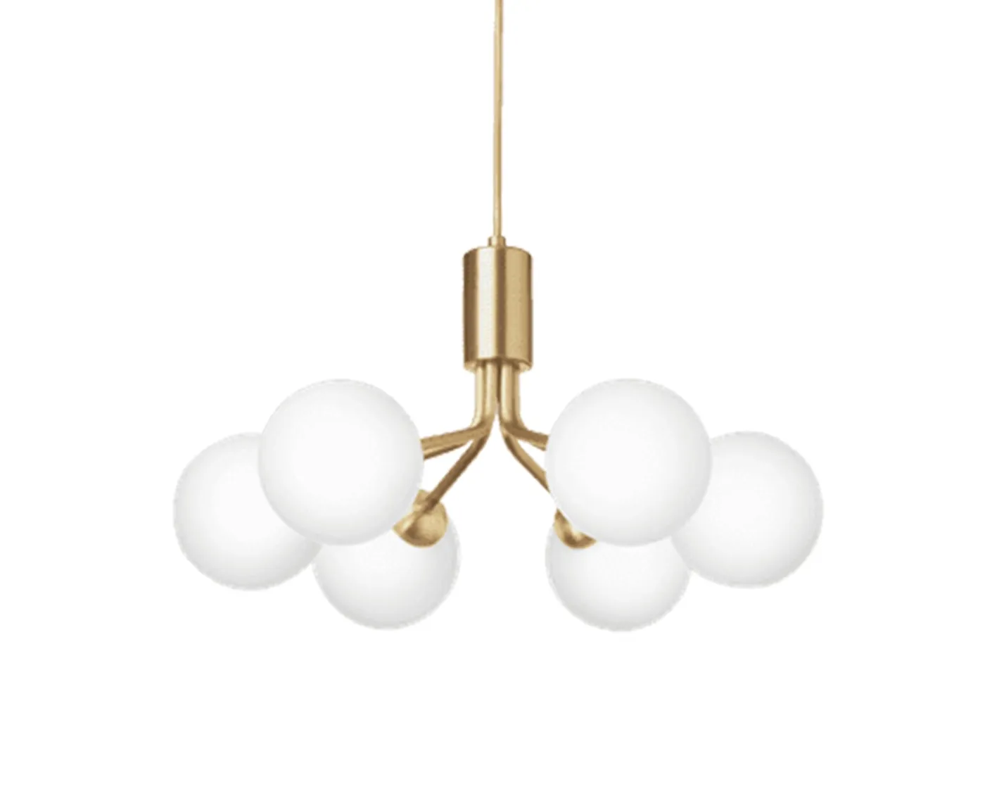 Nuura Apiales 6 Taklampa Brushed Brass/Opal