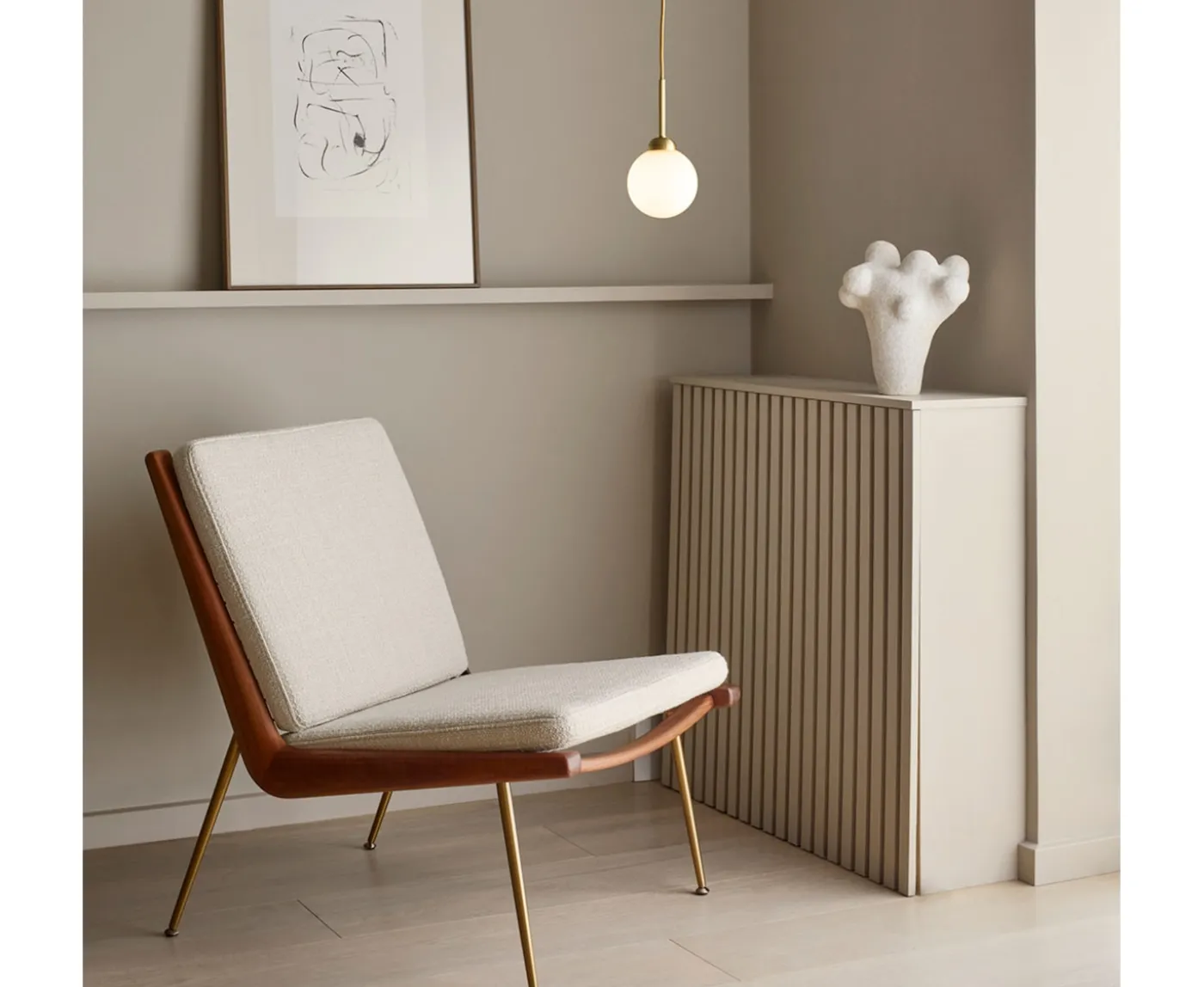 Nuura Apiales 1 Taklampa Brushed Brass/Opal