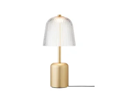 Nuura Asteea Portabel Bordslampa Satin Brass/Ripple Clear