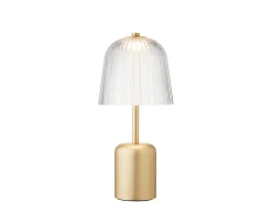 Nuura Asteea Portabel Bordslampa Satin Brass/Ripple Clear
