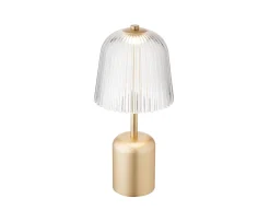 Nuura Asteea Portabel Bordslampa Satin Brass/Ripple Clear