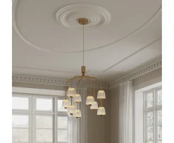 Nuura Asteea 9 Taklampa Satin Brass/Ripple Clear