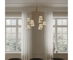 Nuura Asteea 9 Taklampa Satin Brass/Ripple Clear