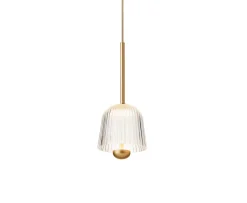 Nuura Asteea 1 Taklampa Satin Brass/Ripple Clear