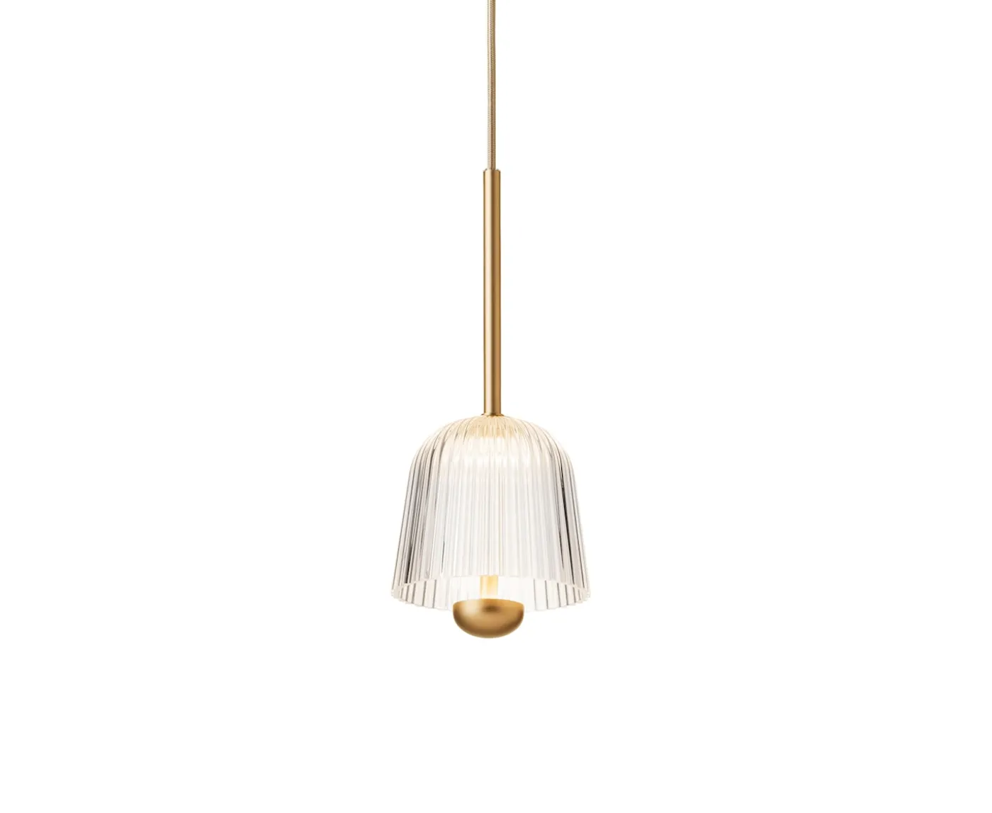 Nuura Asteea 1 Taklampa Satin Brass/Ripple Clear