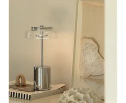 Nuura Blossi Mini Portabel Bordslampa Chrome/Clear