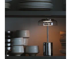 Nuura Blossi Mini Portabel Bordslampa Chrome/Clear