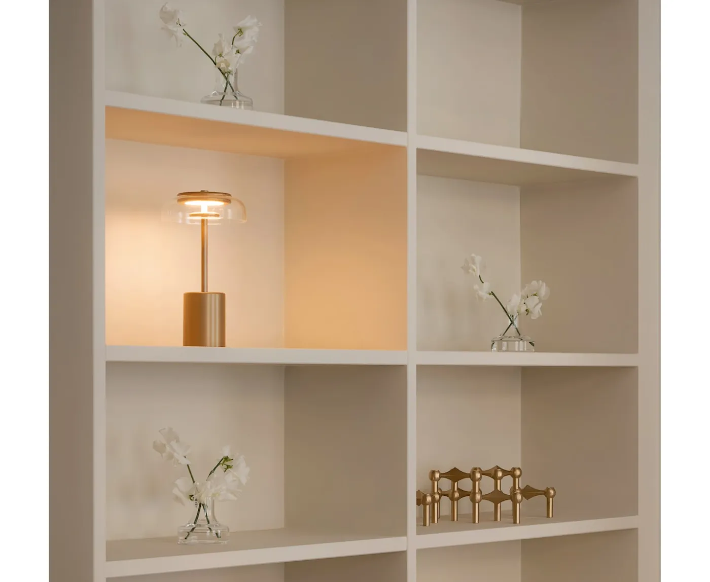 Nuura Blossi Mini Portabel Bordslampa Nordic Gold/Clear