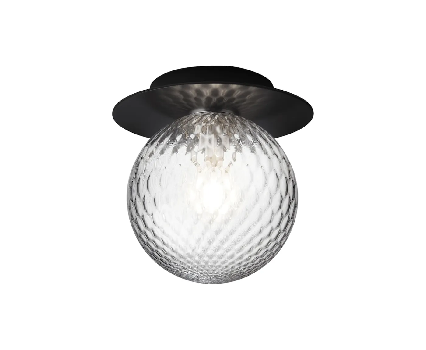 Nuura Liila 1 Vägg-/taklampa Black/Optic Clear Medium