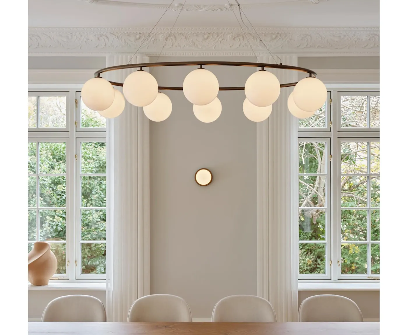 Nuura Liila 1 Vägg-/taklampa Dark Bronze/Opal Medium