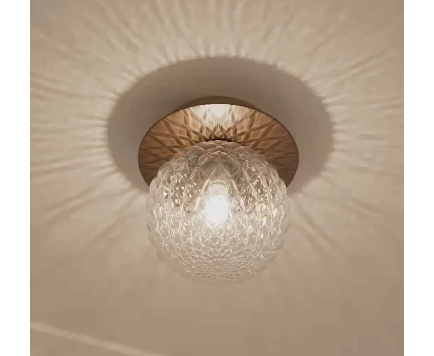 Nuura Liila 1 Vägg-/taklampa Dark Bronze/Optic Clear Small