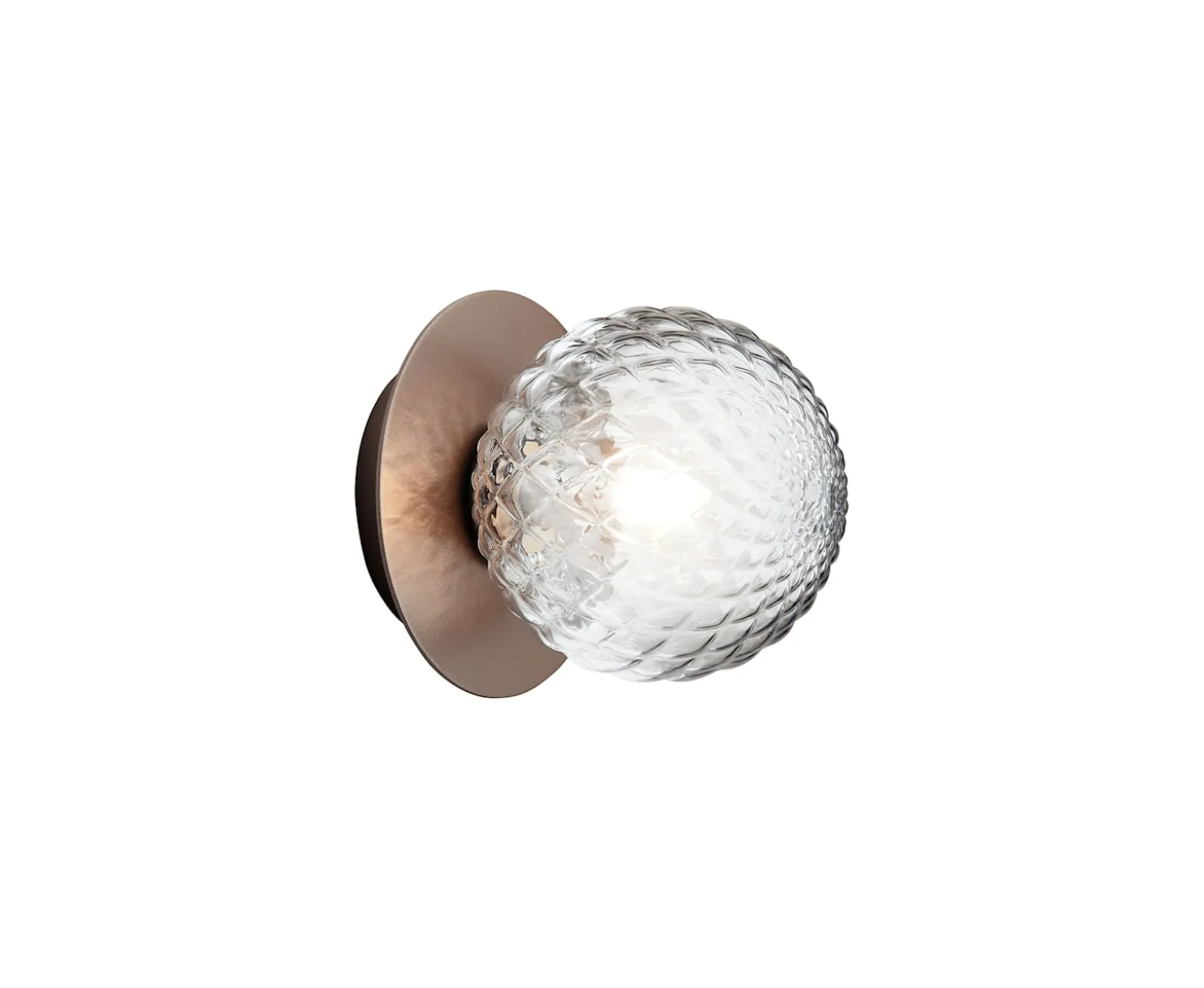 Nuura Liila 1 Vägg-/taklampa Dark Bronze/Optic Clear Small
