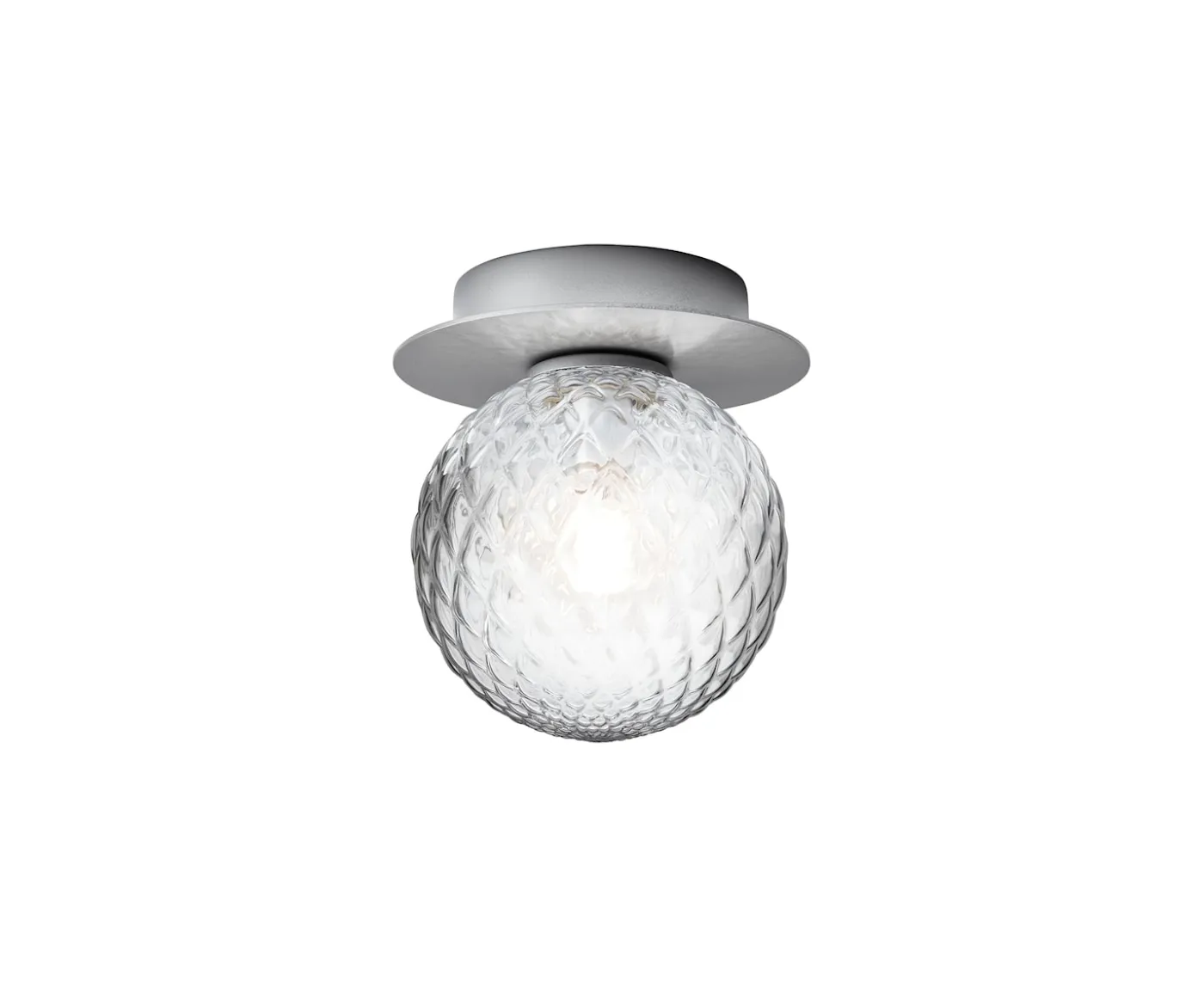 Nuura Liila 1 Vägg-/taklampa Light Silver/Optic Clear Small