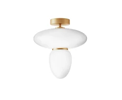 Nuura Rizzatto 42 Taklampa Satin Brass/Opal