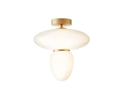 Nuura Rizzatto 42 Taklampa Satin Brass/Opal