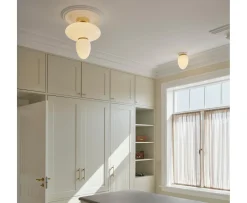 Nuura Rizzatto 42 Taklampa Satin Brass/Opal
