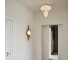 Nuura Rizzatto 42 Taklampa Satin Brass/Opal