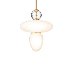 Nuura Rizzatto 43 Taklampa Satin Brass/Opal