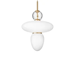 Nuura Rizzatto 43 Taklampa Satin Brass/Opal