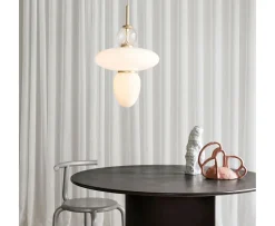 Nuura Rizzatto 43 Taklampa Satin Brass/Opal