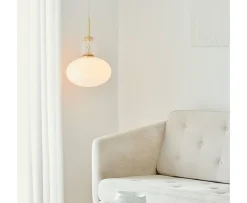 Nuura Rizzatto 32 Taklampa Satin Brass/Opal
