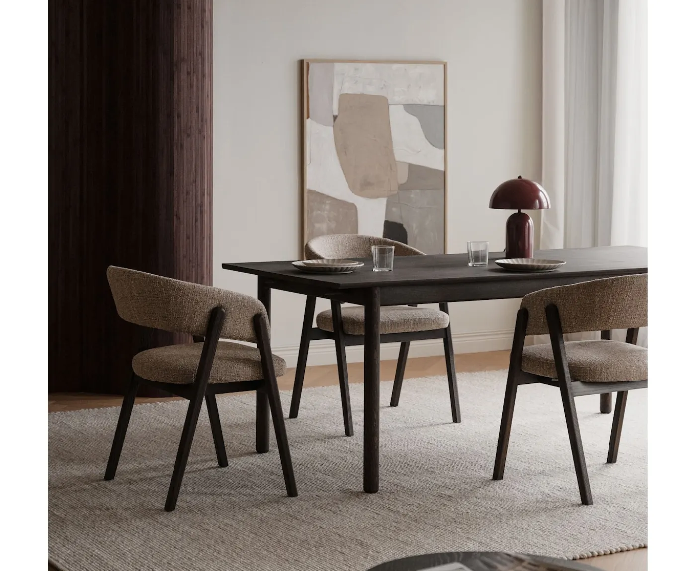 Rowico Home Barnaby Karmstol Mörkbeige/Ek